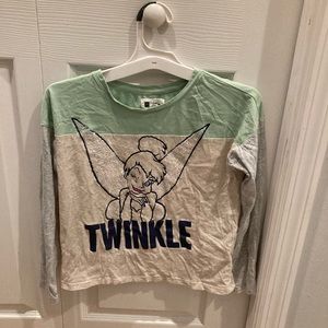 Gap Disney Tinkerbell L size 10/11 long sleeve cotton crew neck t shirt